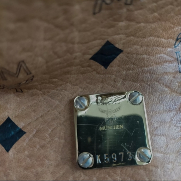 MCM Vintage Authentic Cognac Monogram Bowler Bag w/Crossbody Shoulder Strap - Picture 8 of 9